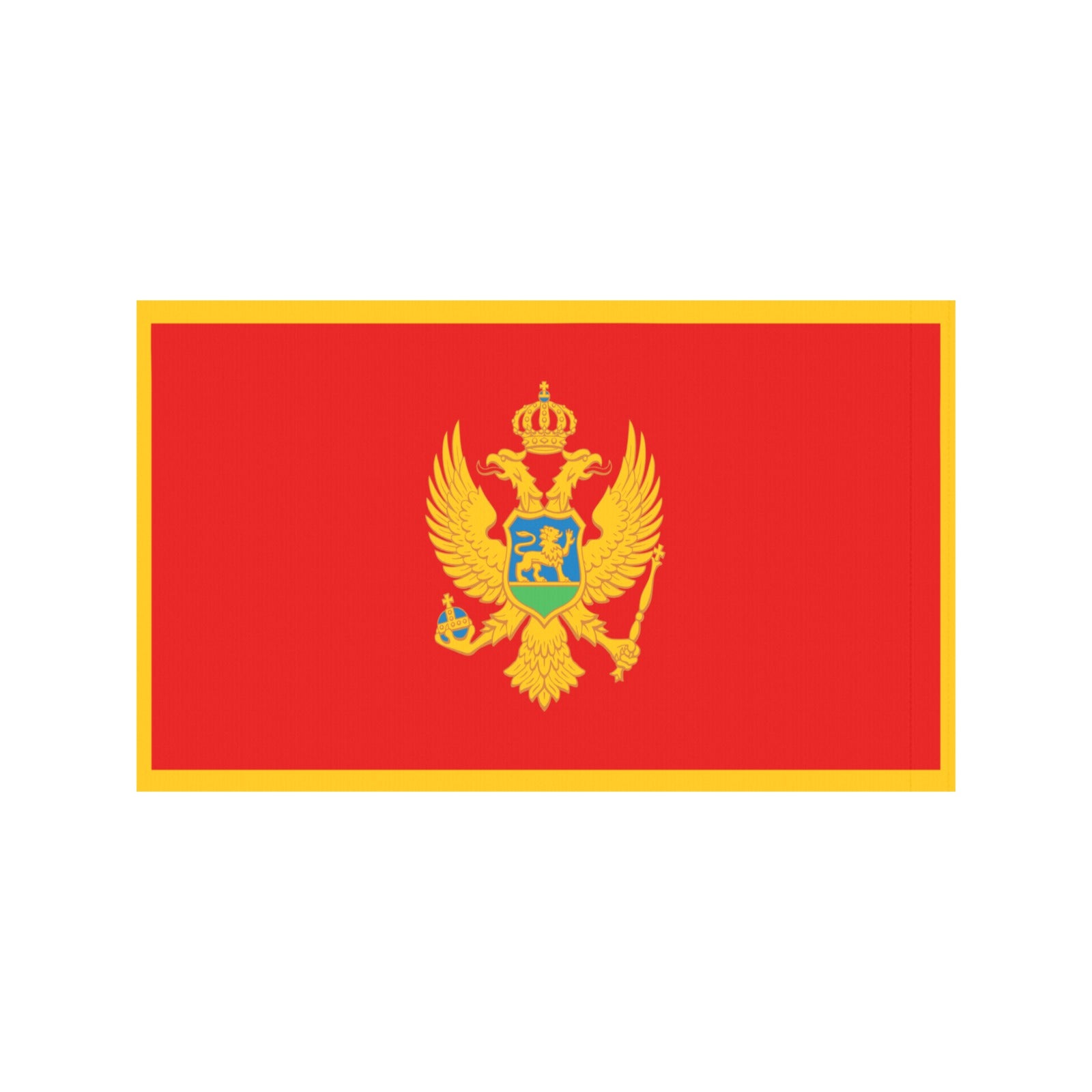 Red and gold Montenegrin flag design from Luv My Flag.