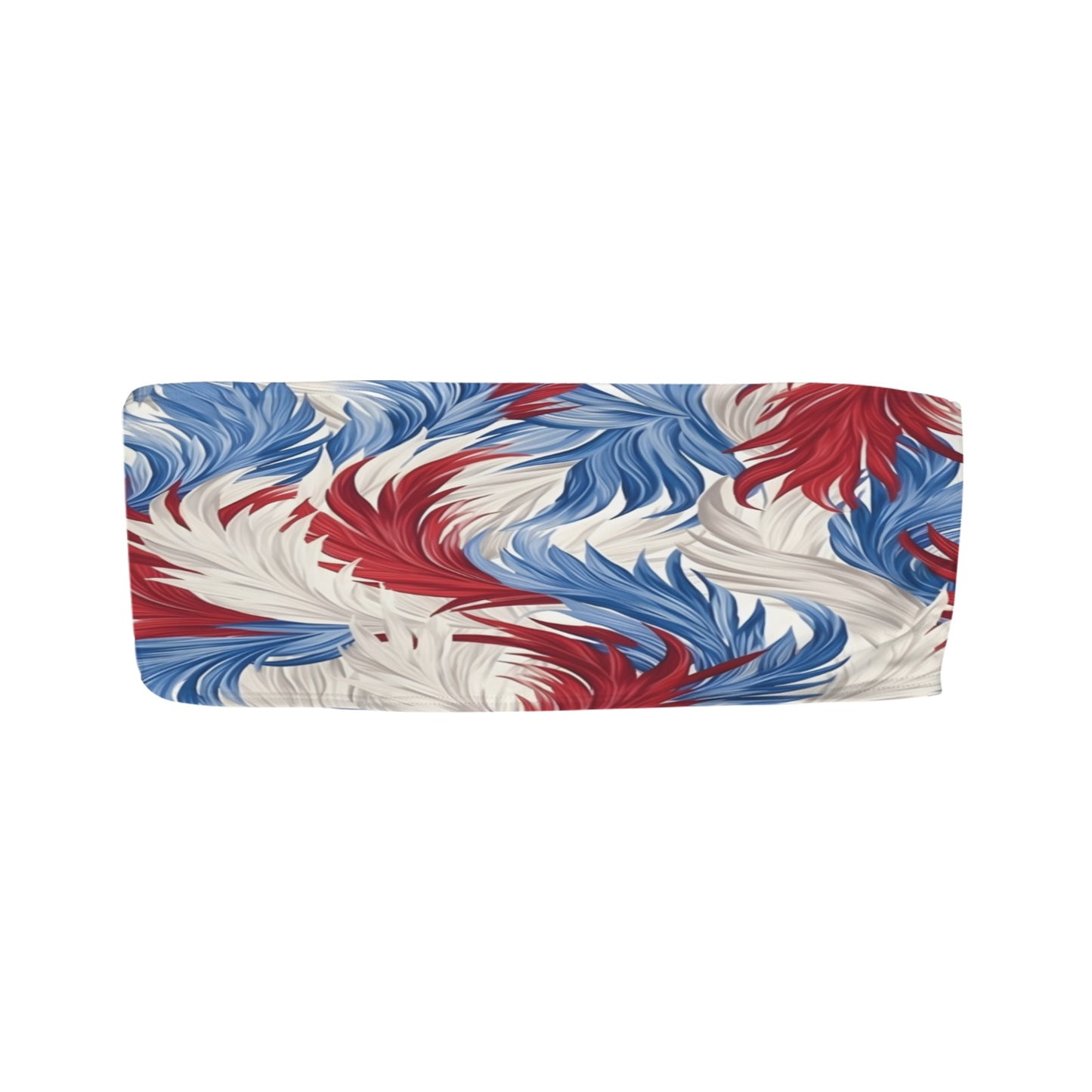 USA/American Flag Inspired Floral Pattern Flag Inspired Bandeau Tube Bikini Top
