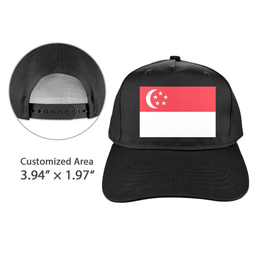 Singapore Flag Inspired Baseball Cap | Printed in the  USA