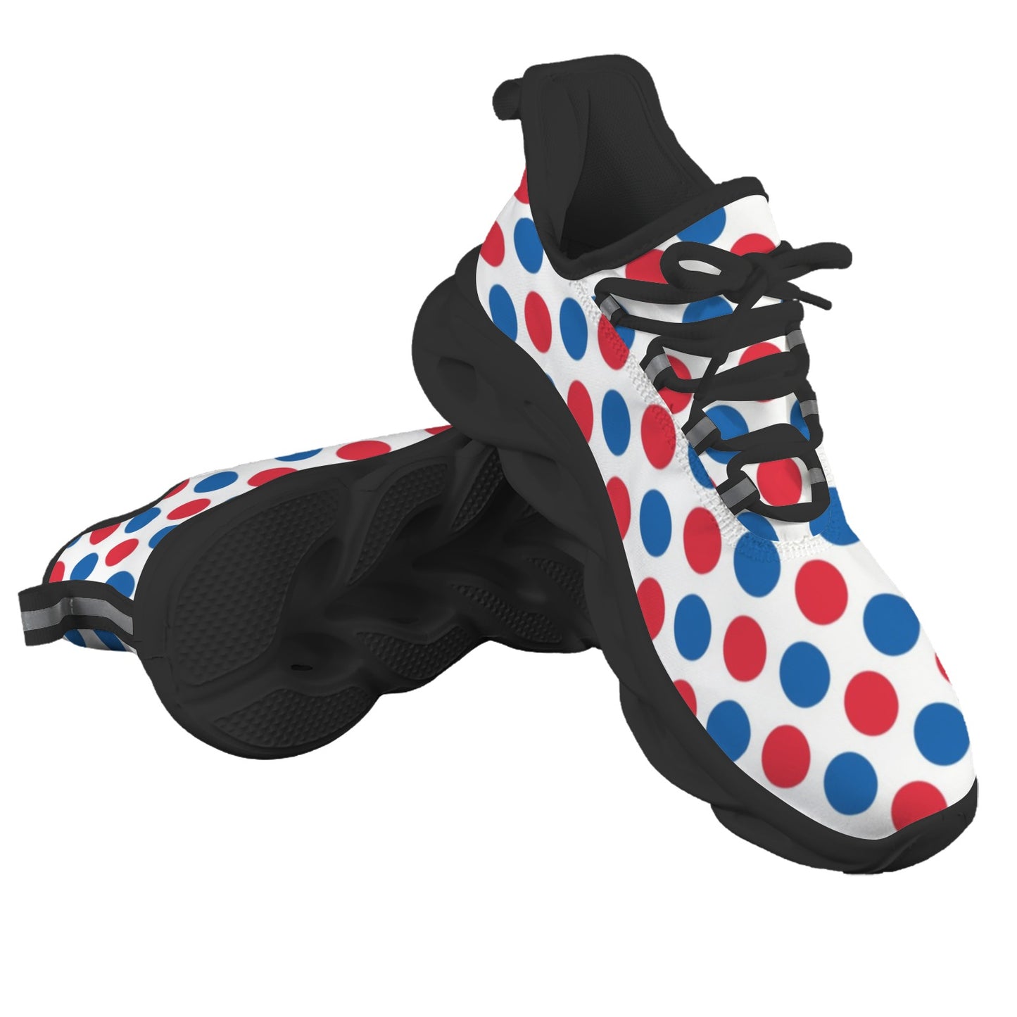 USA/American Flag Inspired Polka Dot Pattern Men's Twisted Sole Sneakers