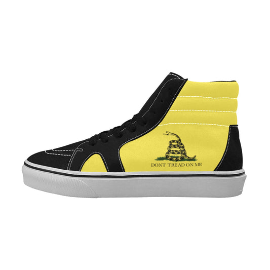 Gadsden Flag Inspired Men's High Top Canvas Shoes