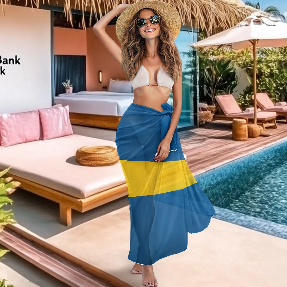 Sweden Flag Inspired Bikini Cover-Up