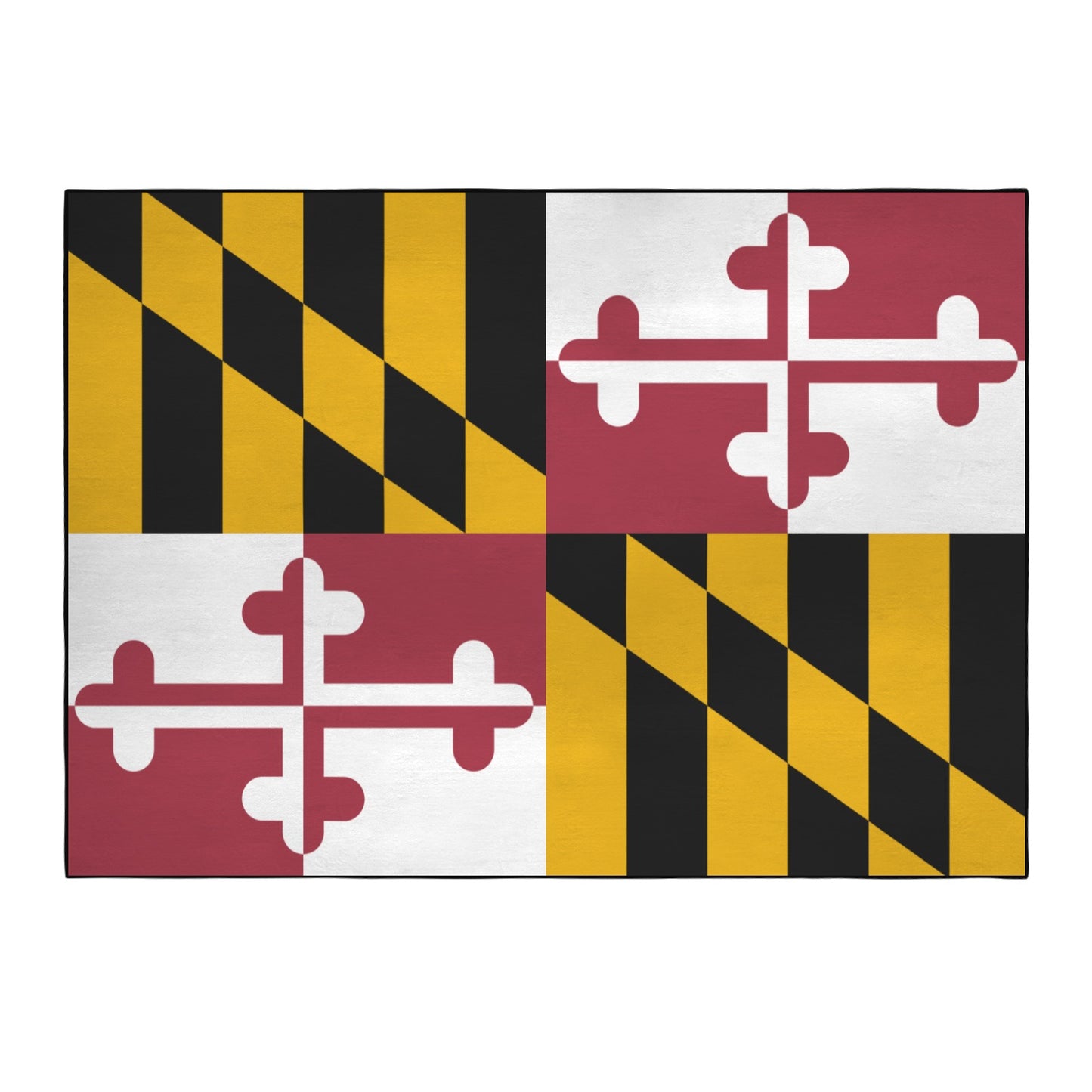 Maryland Flag Inspired 84x60 Inch Area Rug with Black Binding (Made in the USA)