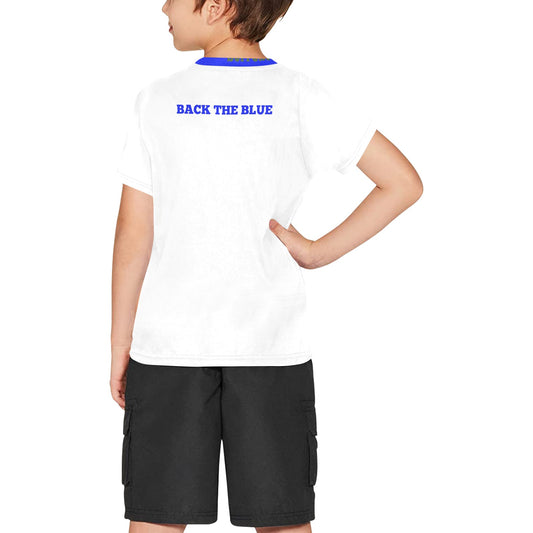 Thin Blue Line Flag Eagle Boys Crew Neck T-Shirt Made in the USA