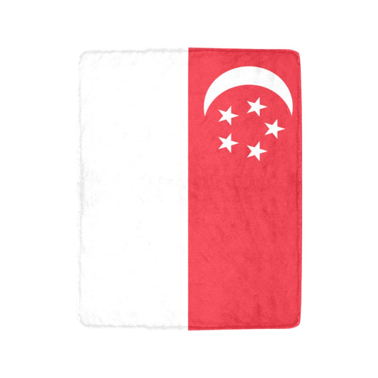 Red and white Singapore flag blanket by Luv My Flag.