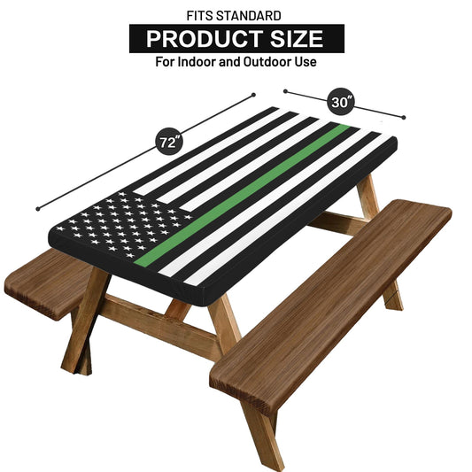 Thin Green Line Flag Picnic Table Cover (72" x 30") (Made in the USA)