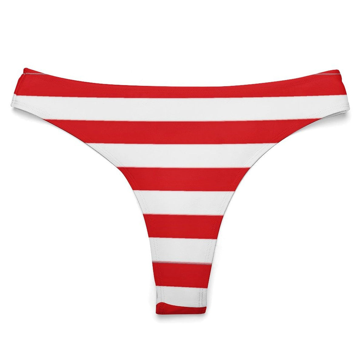 USA/American Flag Inspired Horizontal Stripes T-Back Thong Bikini