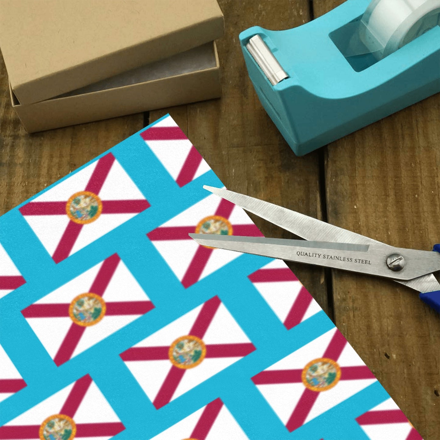 Florida Flag Custom Gift Wrapping Paper 58"x 22.5" (4 Rolls)