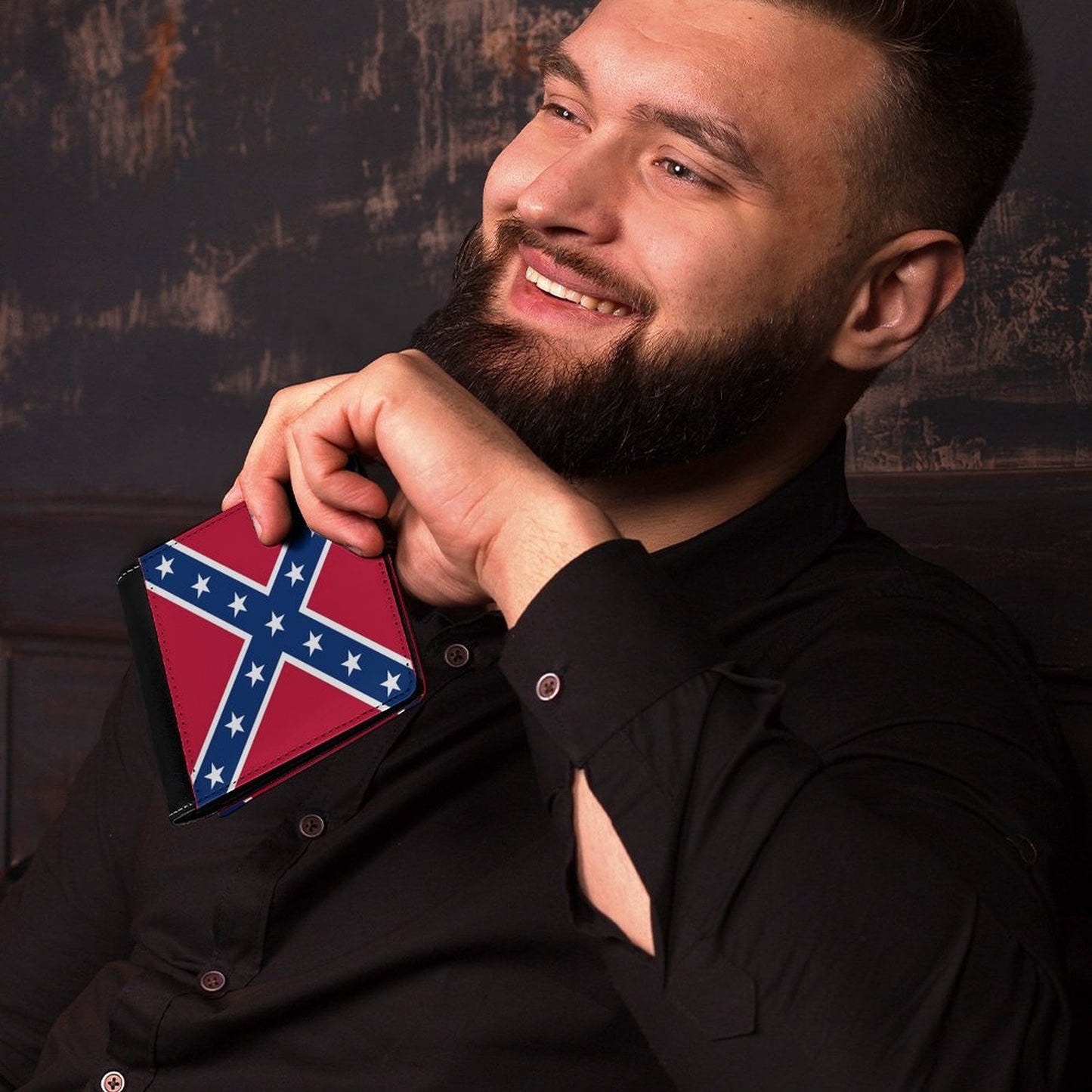 Confederate Battle Flag Inspired Men's Wallet
