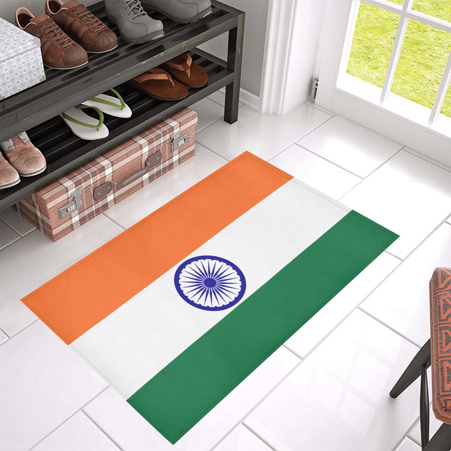 India Flag Inspired Doormat 30" x 18" (Sponge Material)