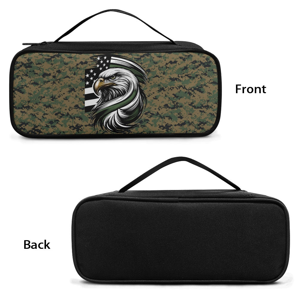 Thin Green Line Flag Inspired Eagle on Digital Camo Stethoscope Storage Bag