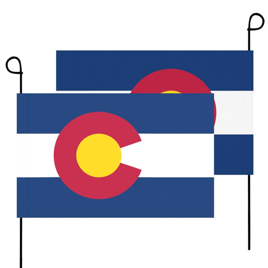 Two Colorado flags on poles by Luv My Flag.