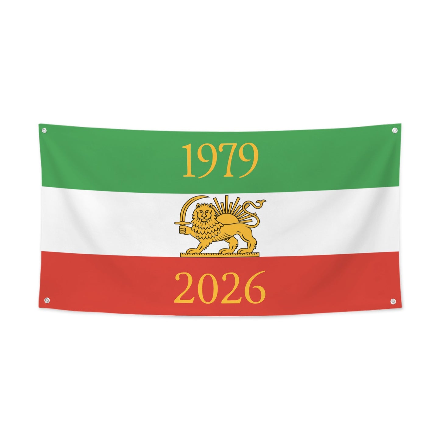 Iran Lion and Sun Flag Inspired Festival Banner 47x24 or 71x35inch | Ships from USA