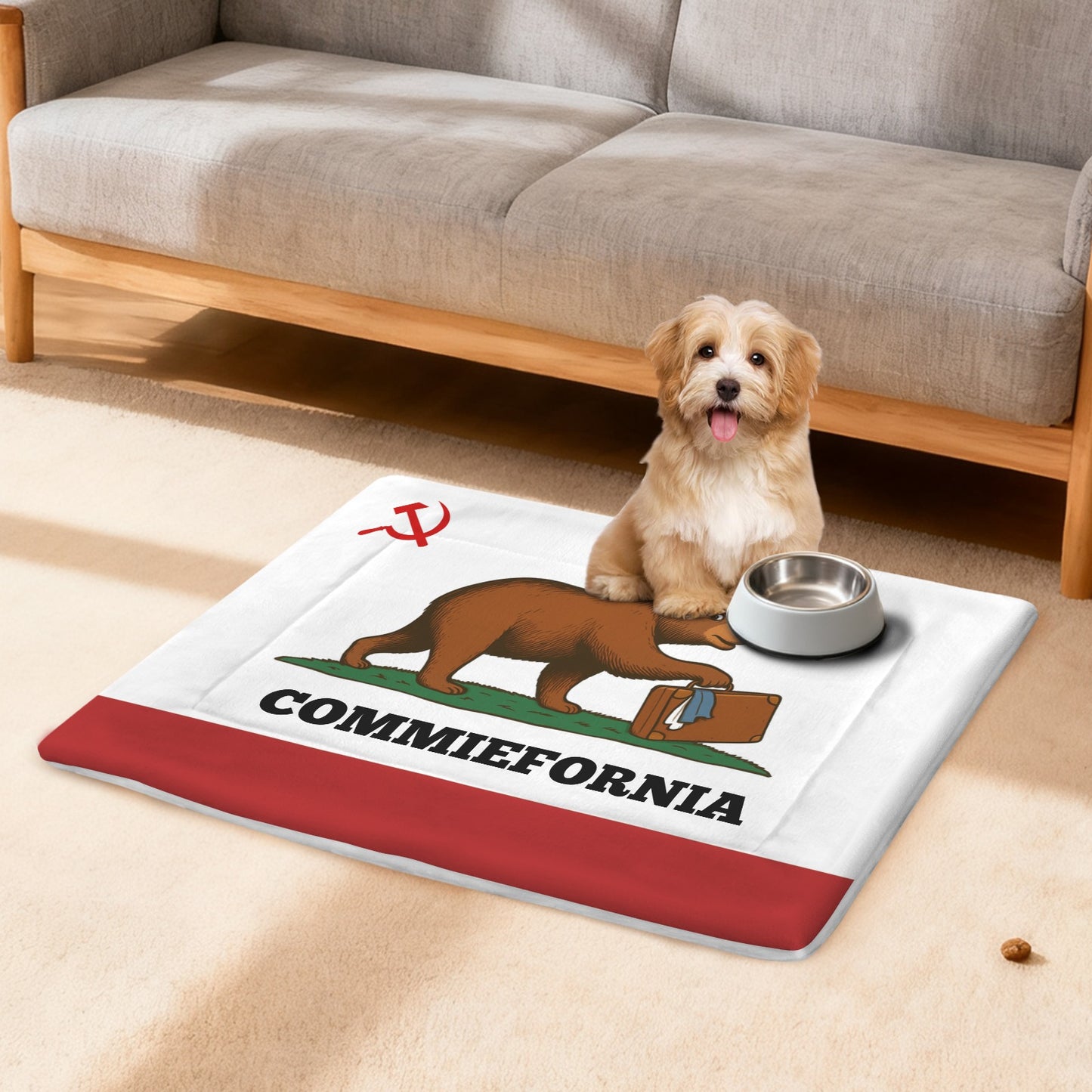 California Flag Inspired (COMMIEFORNIA) Pet Mat 25x18inch (Made in the USA)