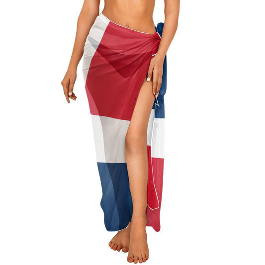 Dominican Republic Flag Inspired Bikini Cover-Up
