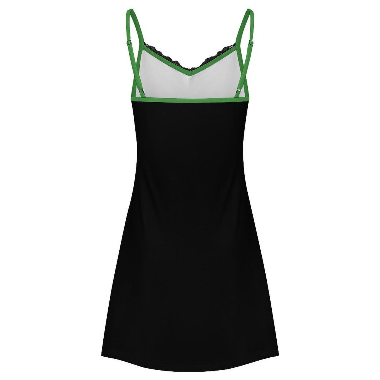 Thin Green Line Flag Inspired Women's Lace Slit Cami Pajama Dress