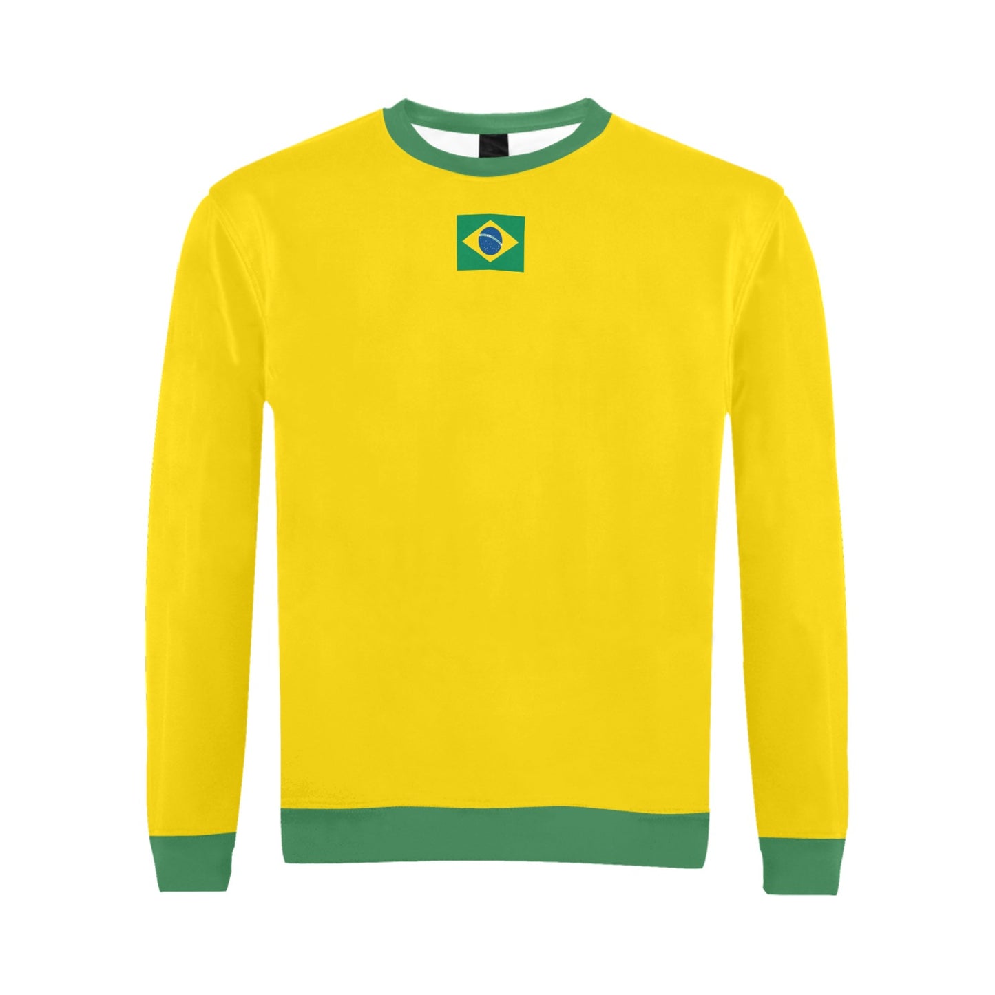Brazil Flag Inspired Men’s Fuzzy Sweatshirt Made in USA