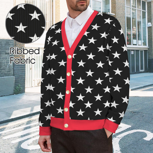 Thin Red Line Flag Inspired Men's Cardigan
