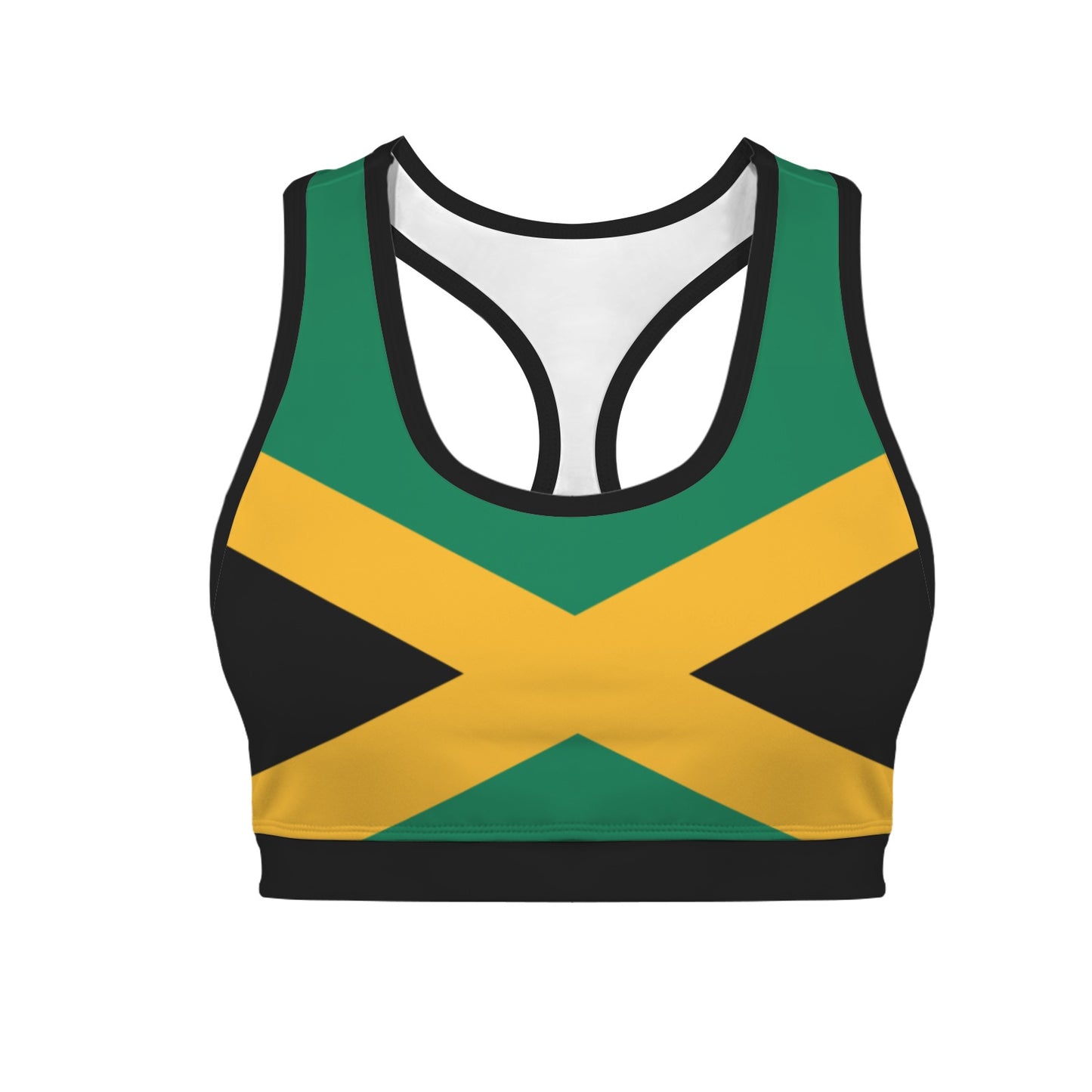 Jamaica Flag Racerback Sports Bra