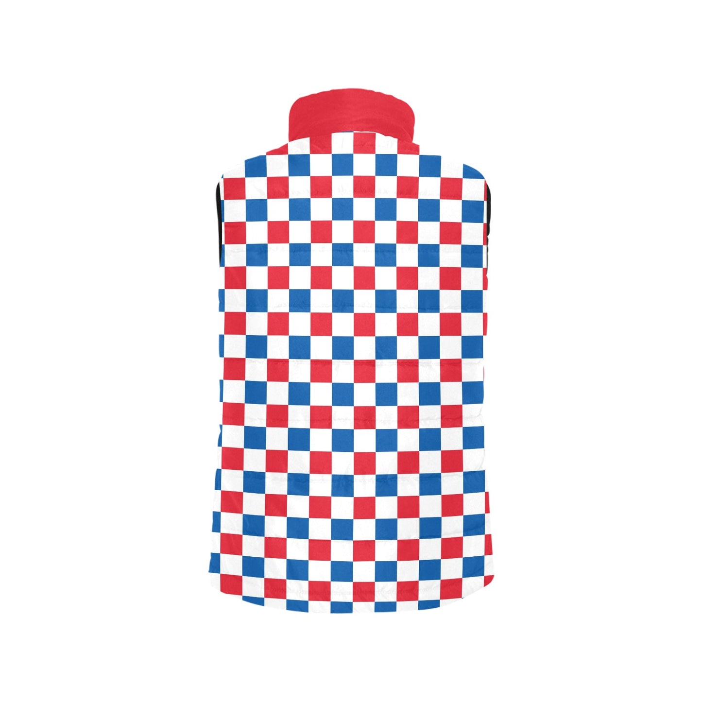USA/American Flag Inspired Checkered Pattern Women's Padded Vest