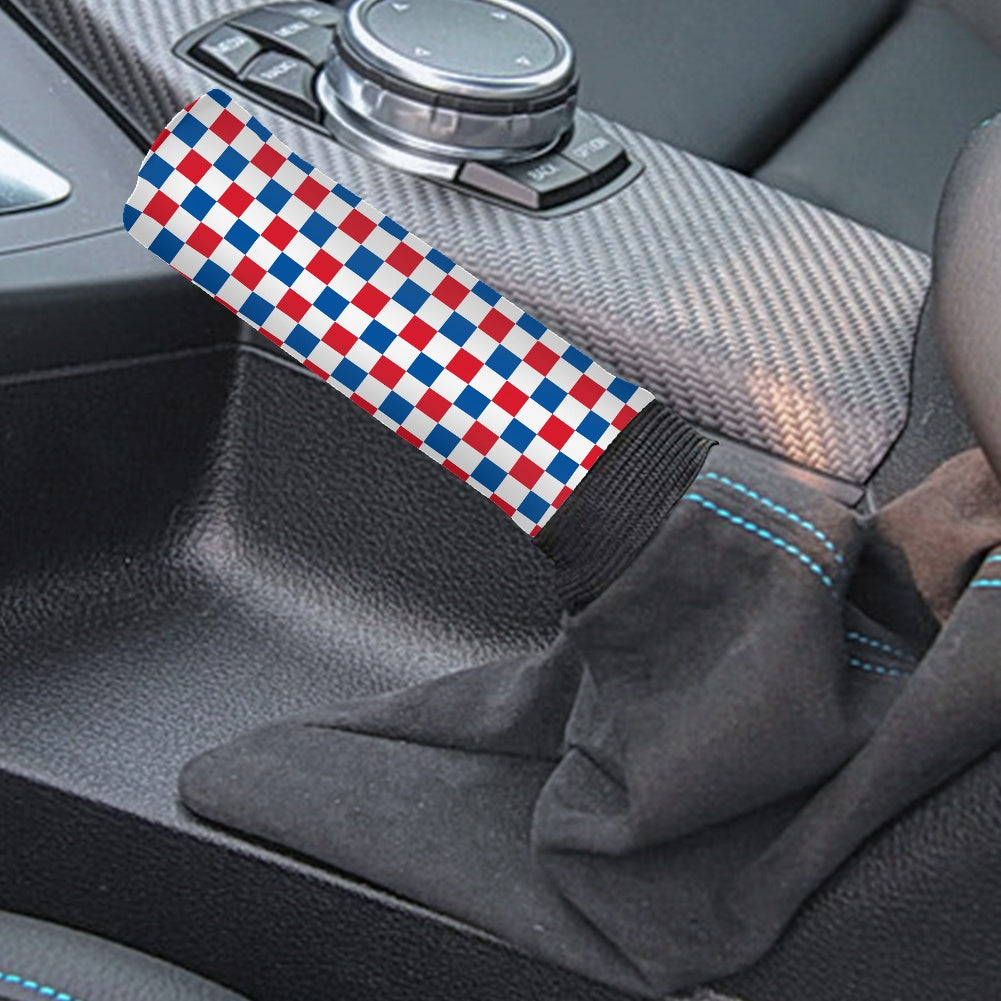 USA/American Flag Inspired Checkered Pattern Gear Lever Cover+Hand Brake Cover