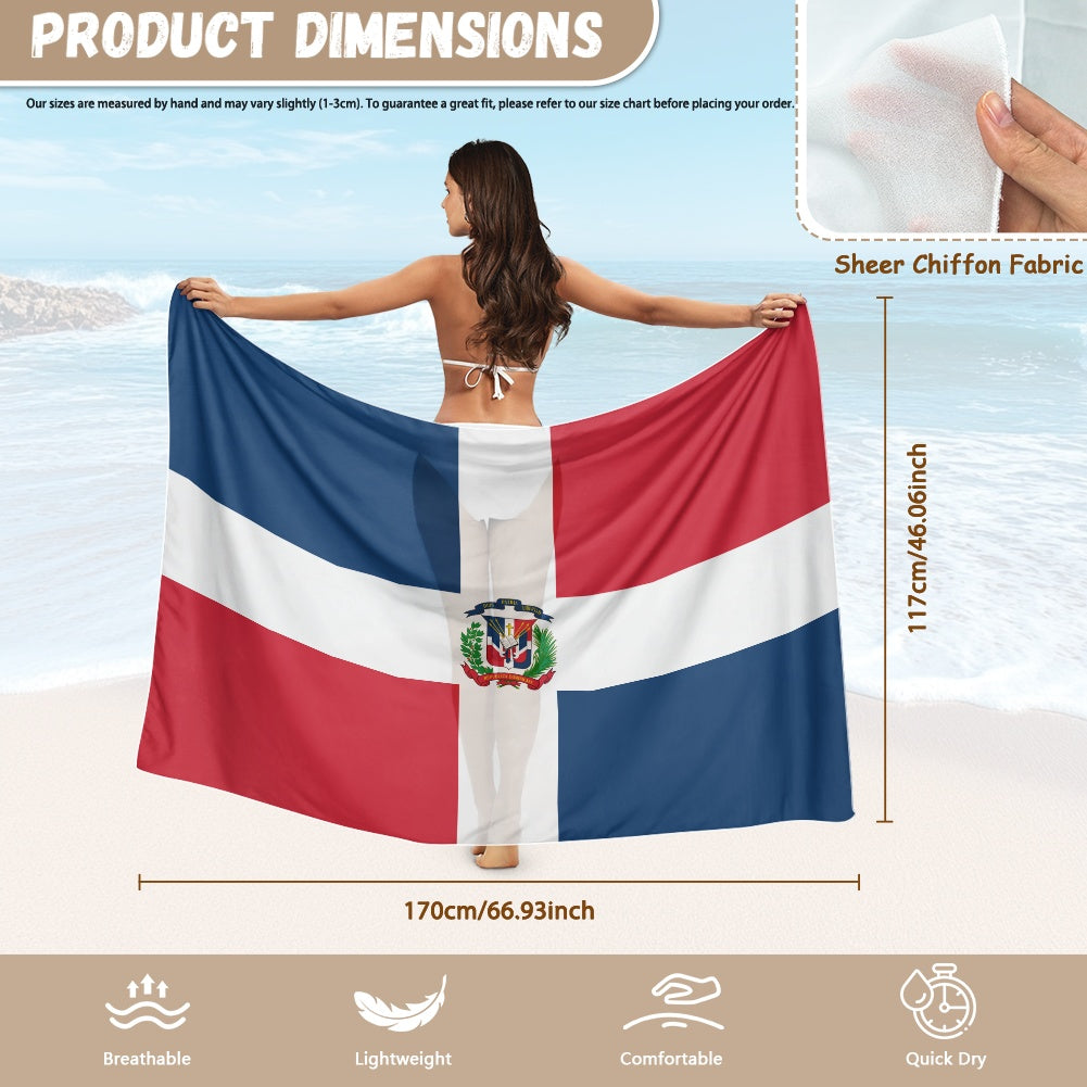 Dominican Republic Flag Inspired Bikini Cover-Up