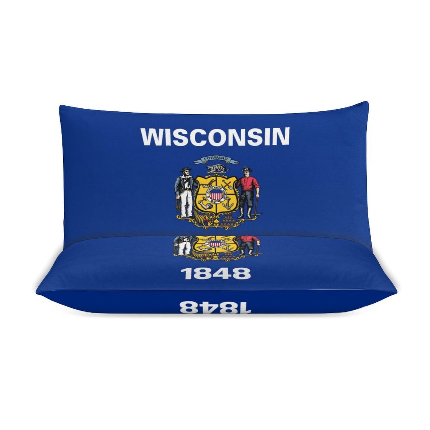 Wisconsin Flag Inspired 3-Piece Bedding Set (1 Duvet Cover + 2 Pillow Shams) – 102"×90"