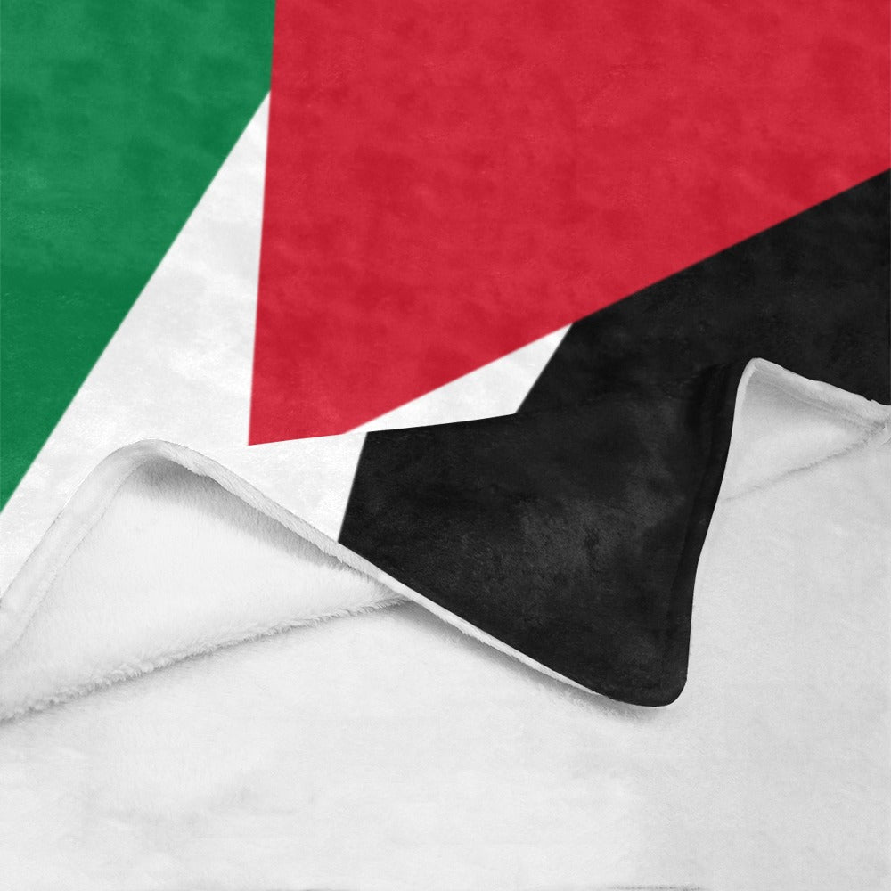 Luv My Flag cozy blanket featuring a colorful flag design.