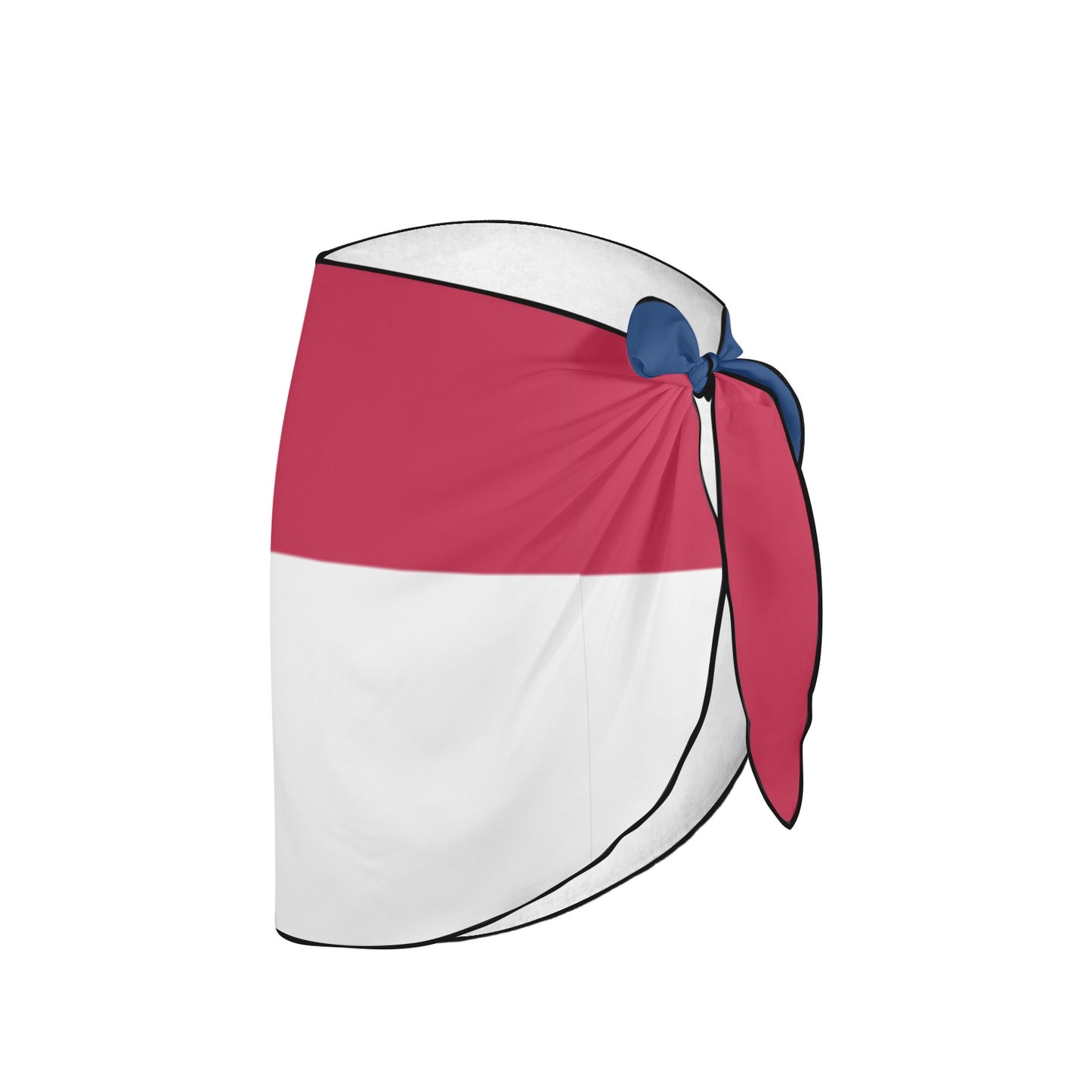 [Luv My Flag] red and white sarong with blue tie.