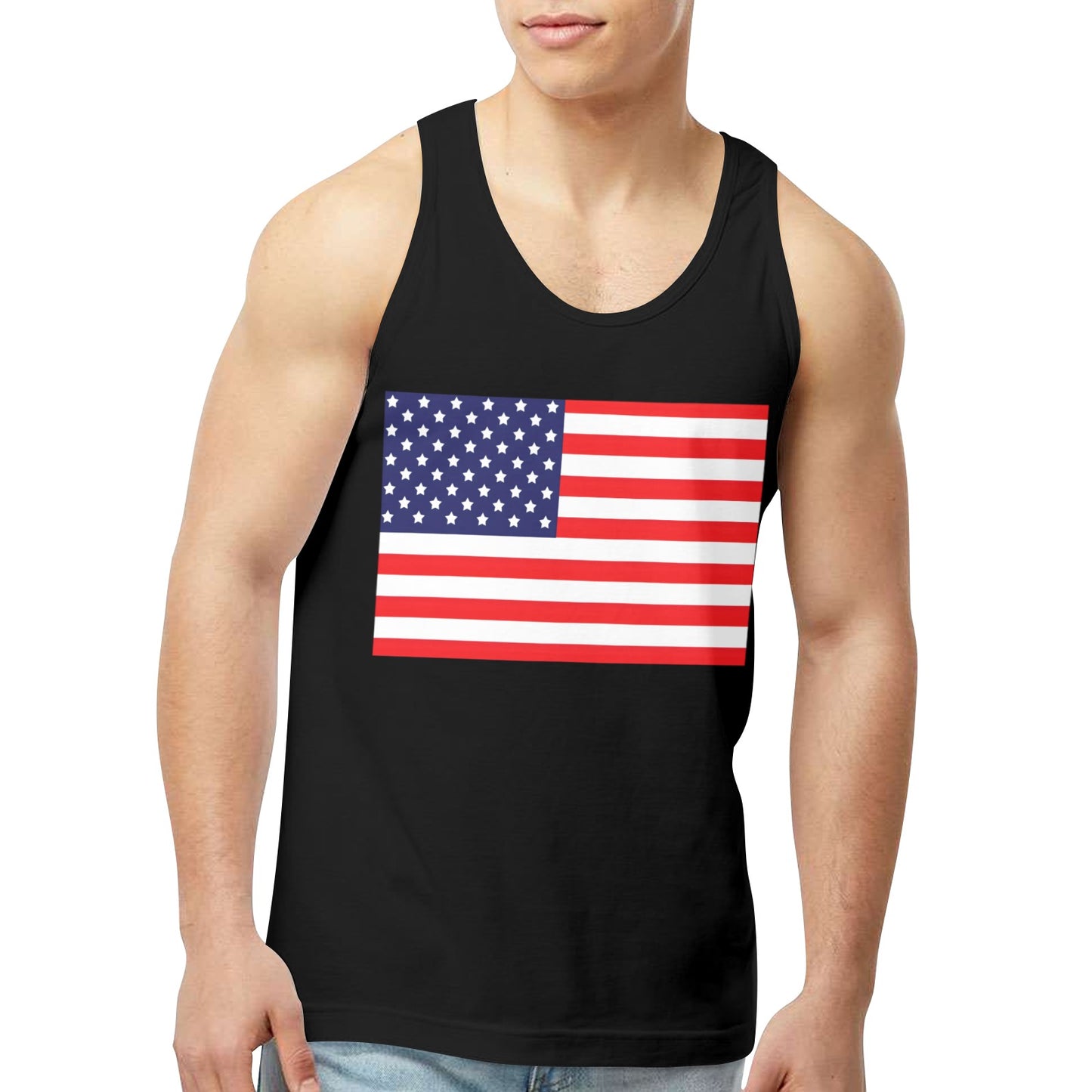 USA/American Flag Men's Tank Top (Front Printing) | Ships from USA