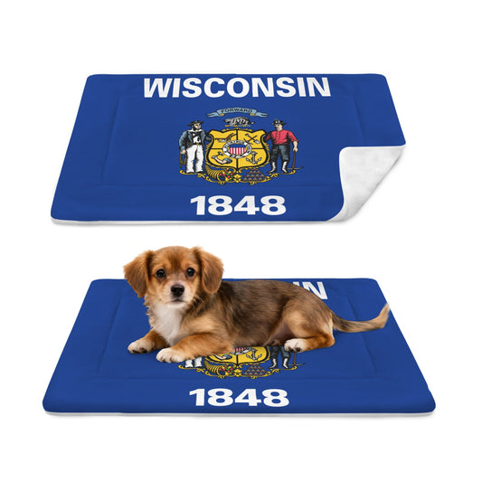 Wisconsin Flag Inspired Pet Mat 25x18inch (Made in the USA)