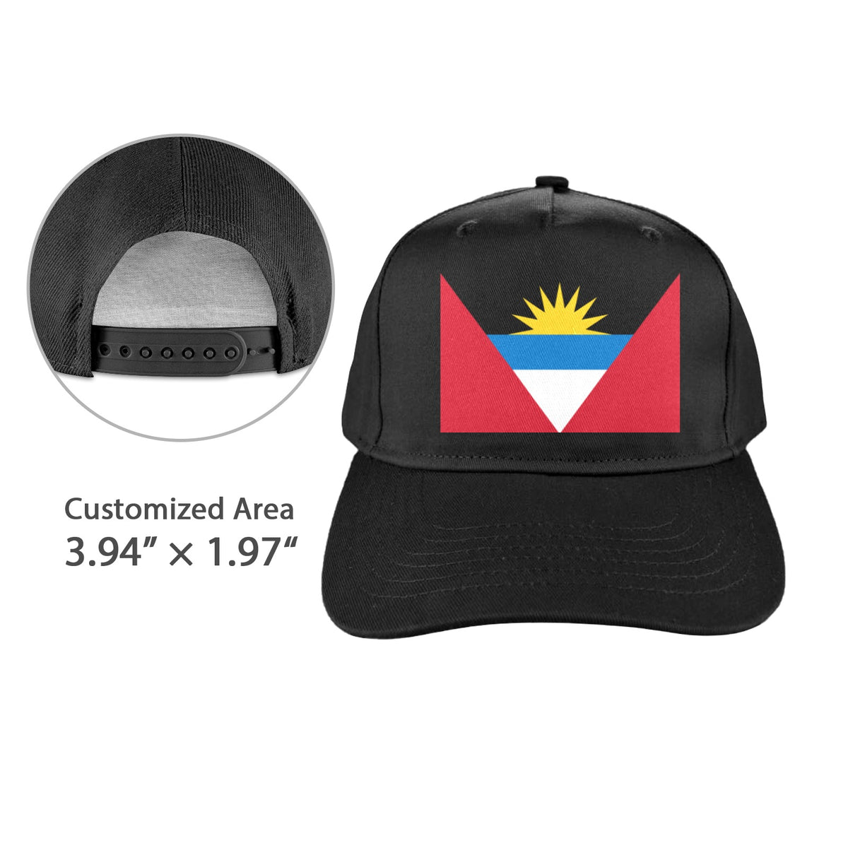 Antigua and Barbuda Flag Inspired Baseball Cap | Printed in the  USA