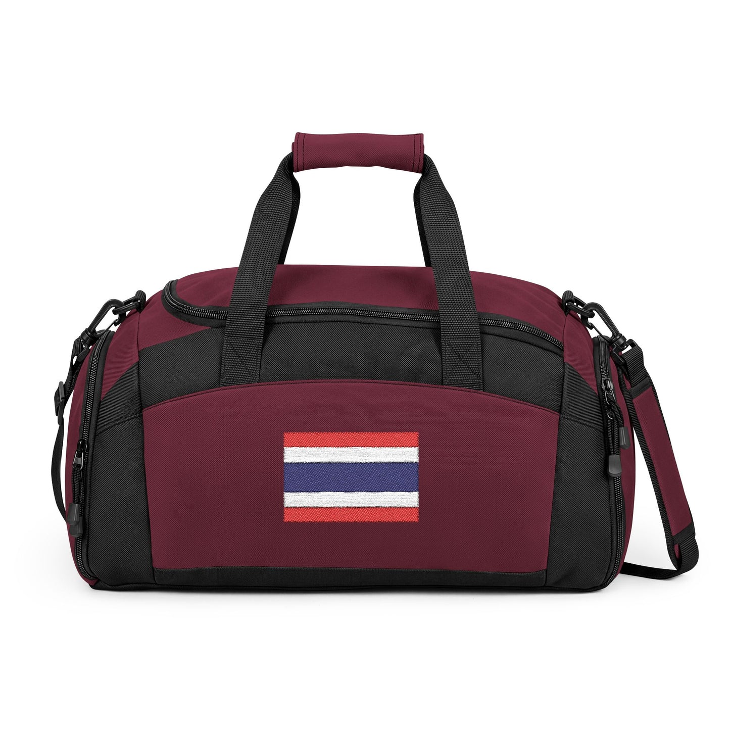 Thailand Flag Gym Bag — Black Duffle with Embroidered Thailand Flag