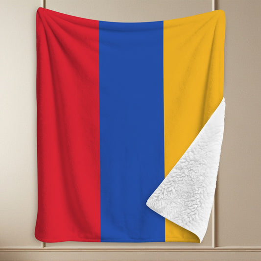 Armenia Flag Inspired Sherpa Fleece Blanket 90" x 108" | Ships from USA