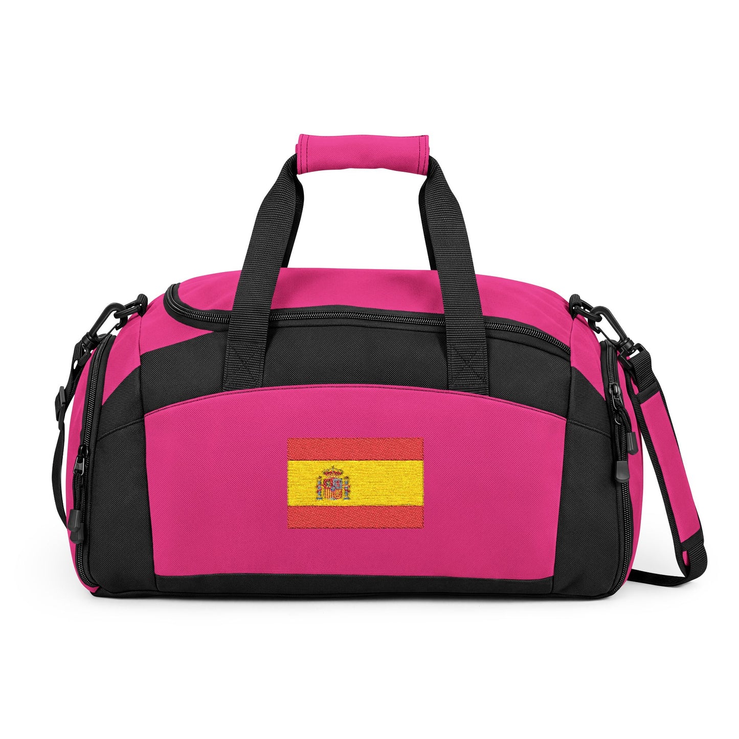 Spain Flag Gym Bag — Black Duffle with Embroidered Spain Flag