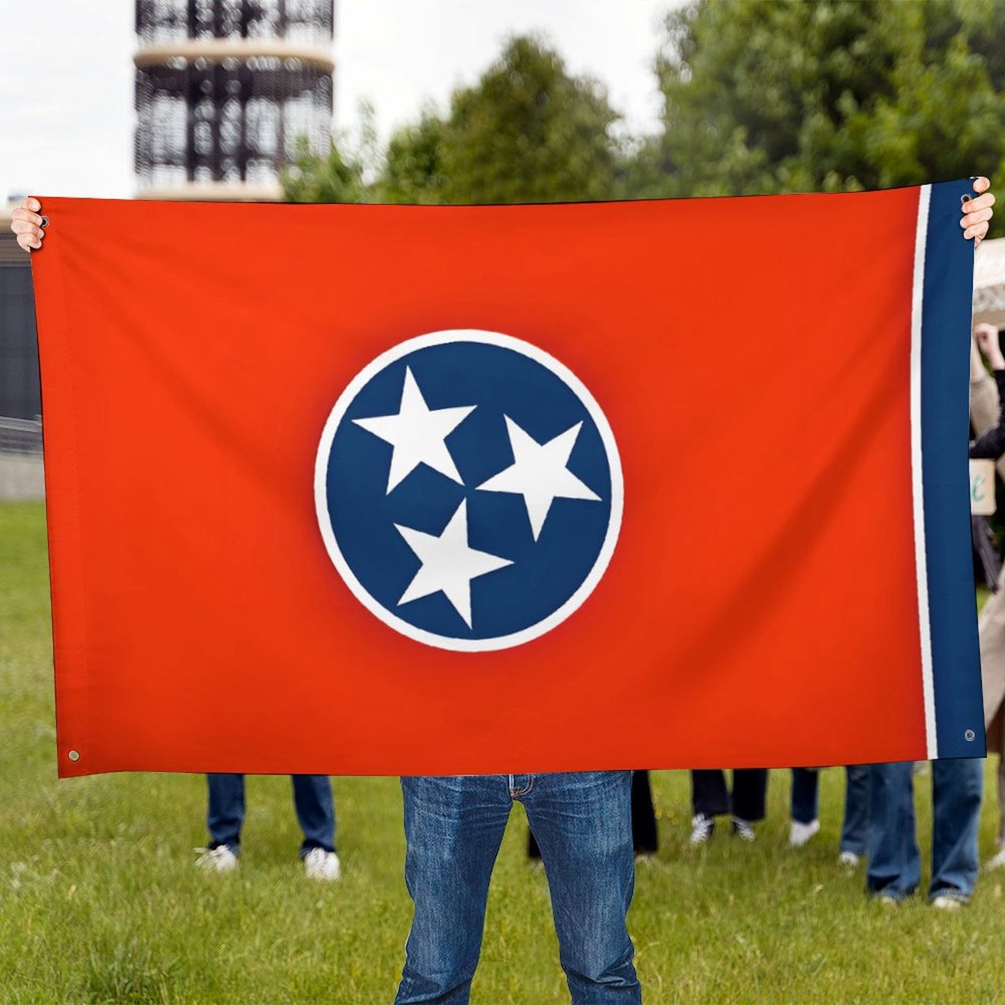 Tennessee Flag Inspired Wall Mount Flag with Four Grommets (35x59 in)