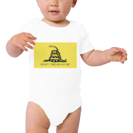 Gadsden Flag Baby Short Sleeve Unisex Bodysuits（Made in USA）