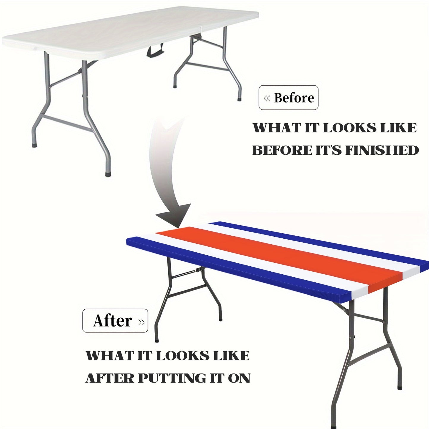 Costa Rica Flag Inspired Custom Elastic Fitted Tablecloth 72x30 inch (Made in the USA)