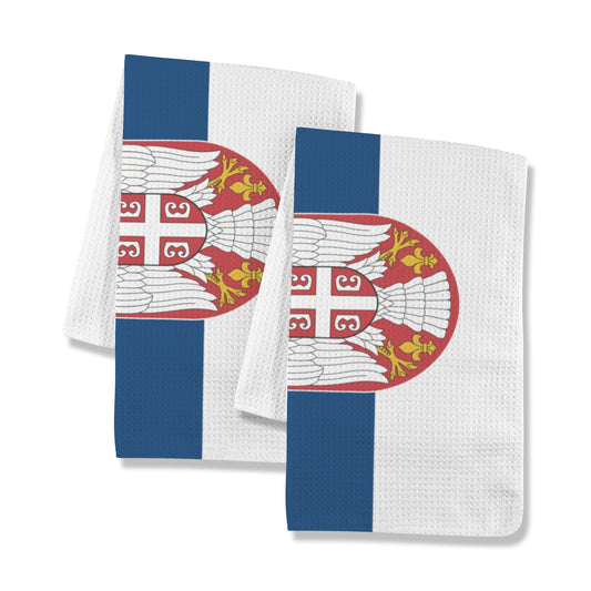 Serbia Flag Inspired Kitchen Towel 40X60cm (Pack of 2) | Printed In the USA