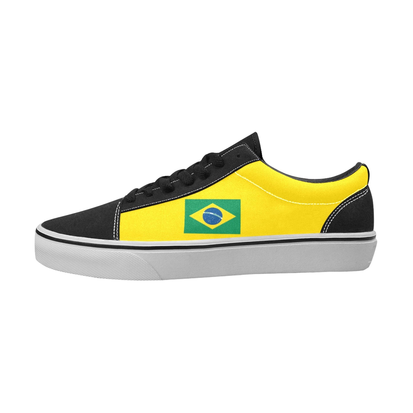 Brazil Flag Inspired Women's Lace-Up Canvas Shoes