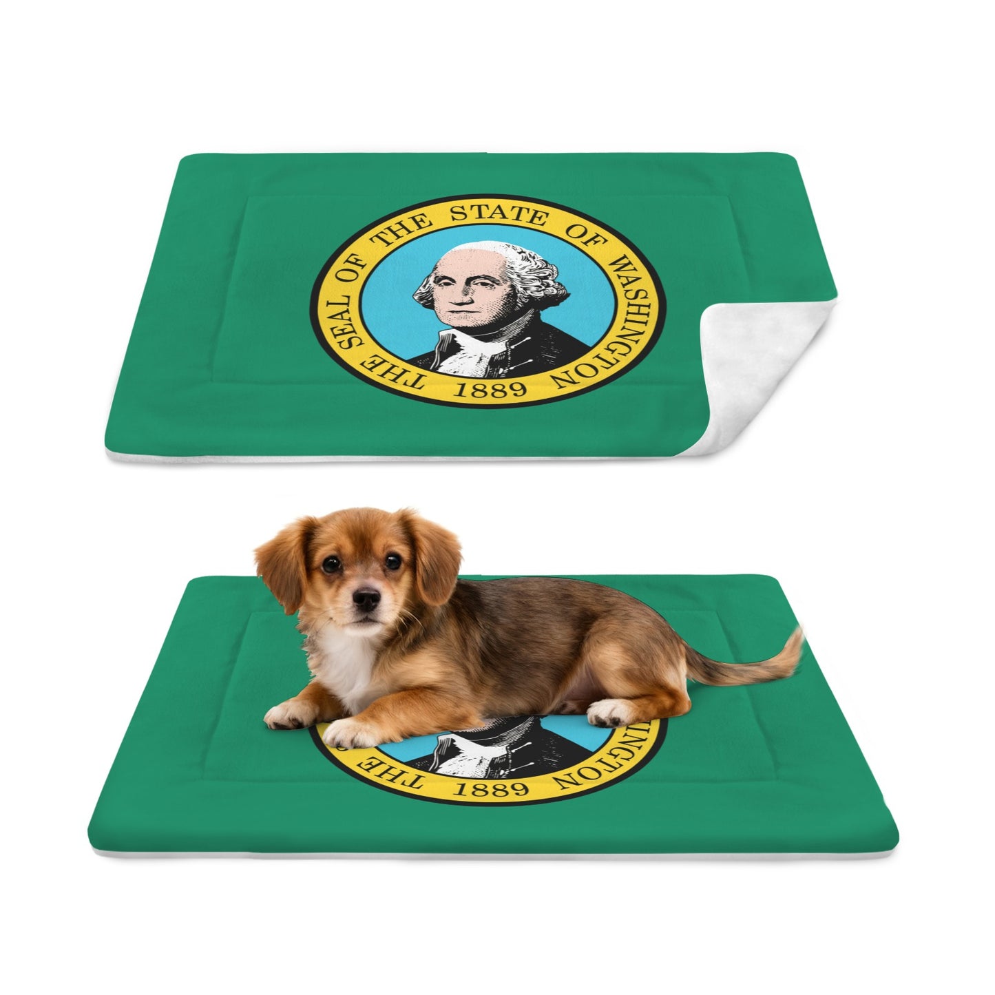 Washington Flag Inspired Pet Mat 25x18inch (Made in the USA)