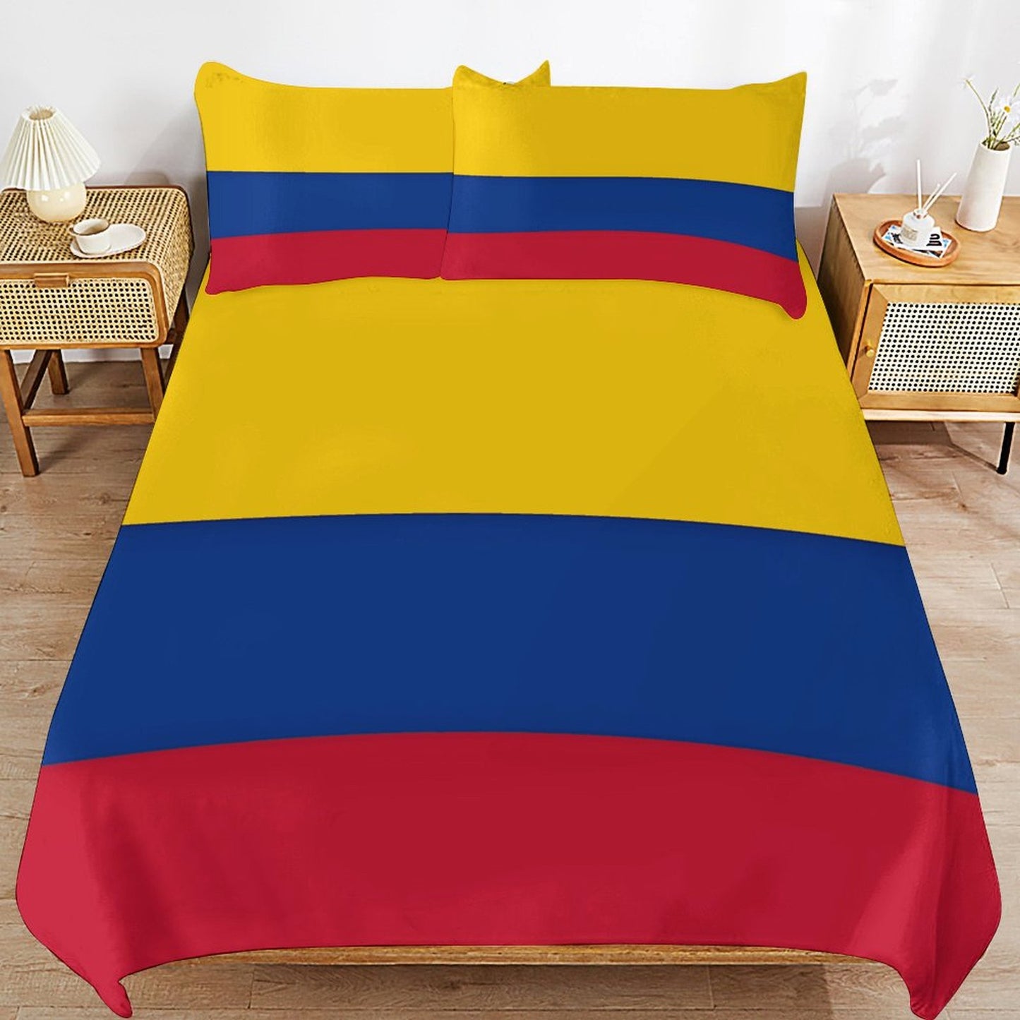 Colombia Flag Inspired 3-Piece Bedding Set (1 Duvet Cover + 2 Pillow Shams) – 102"×90"