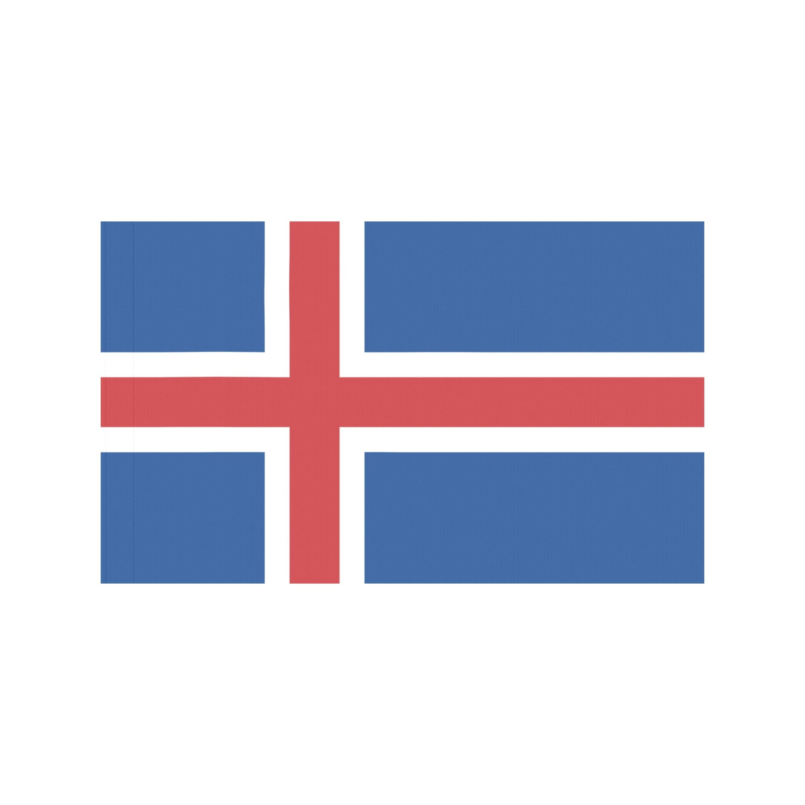 Icelandic flag design by Luv My Flag, blue background.
