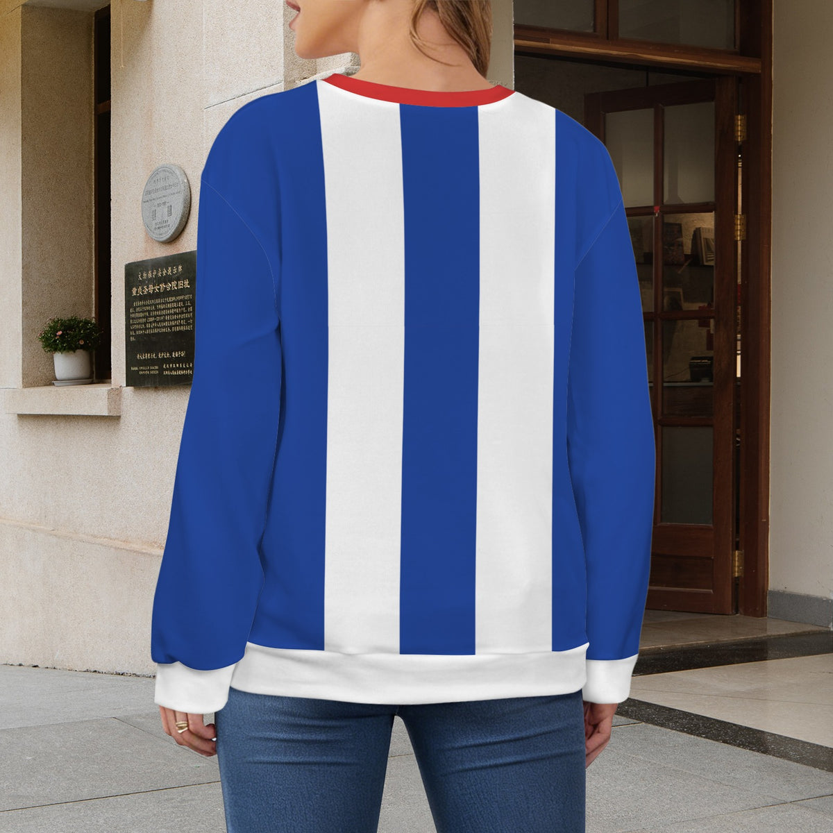 Cuba Flag Inspired Women's Crew Neck Sweater Printed in the USA