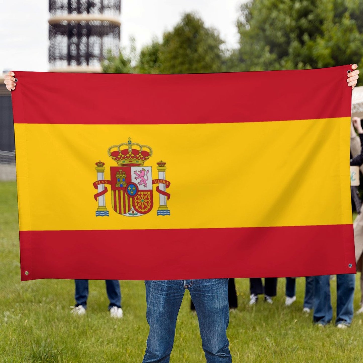 Spain Flag Inspired Wall Mount Flag with Four Grommets (35x59 in)