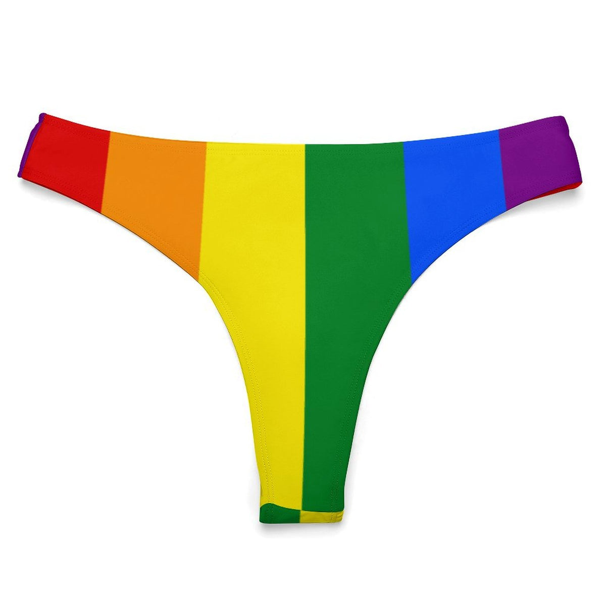 Rainbow Flag Inspired (Vertically Hung) T-Back Thong Bikini
