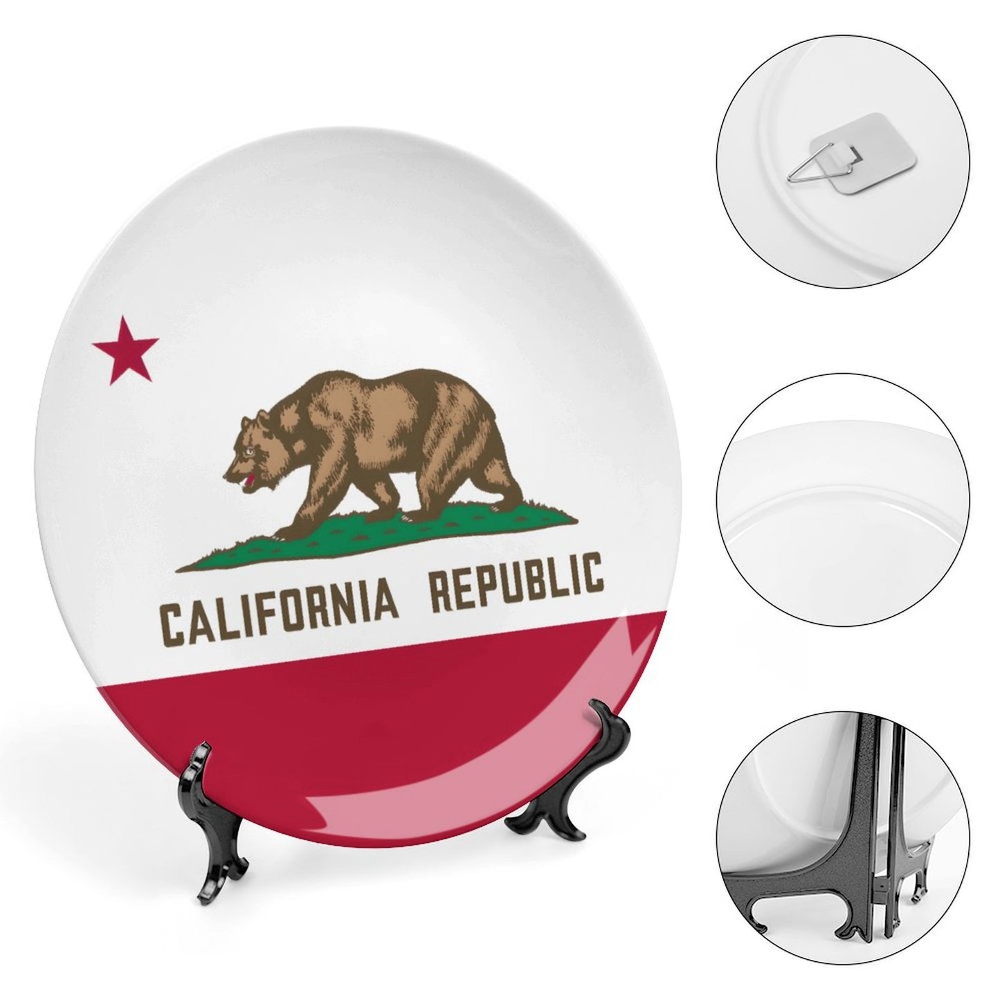 California Flag Inspired Bone China Decorative Plate
