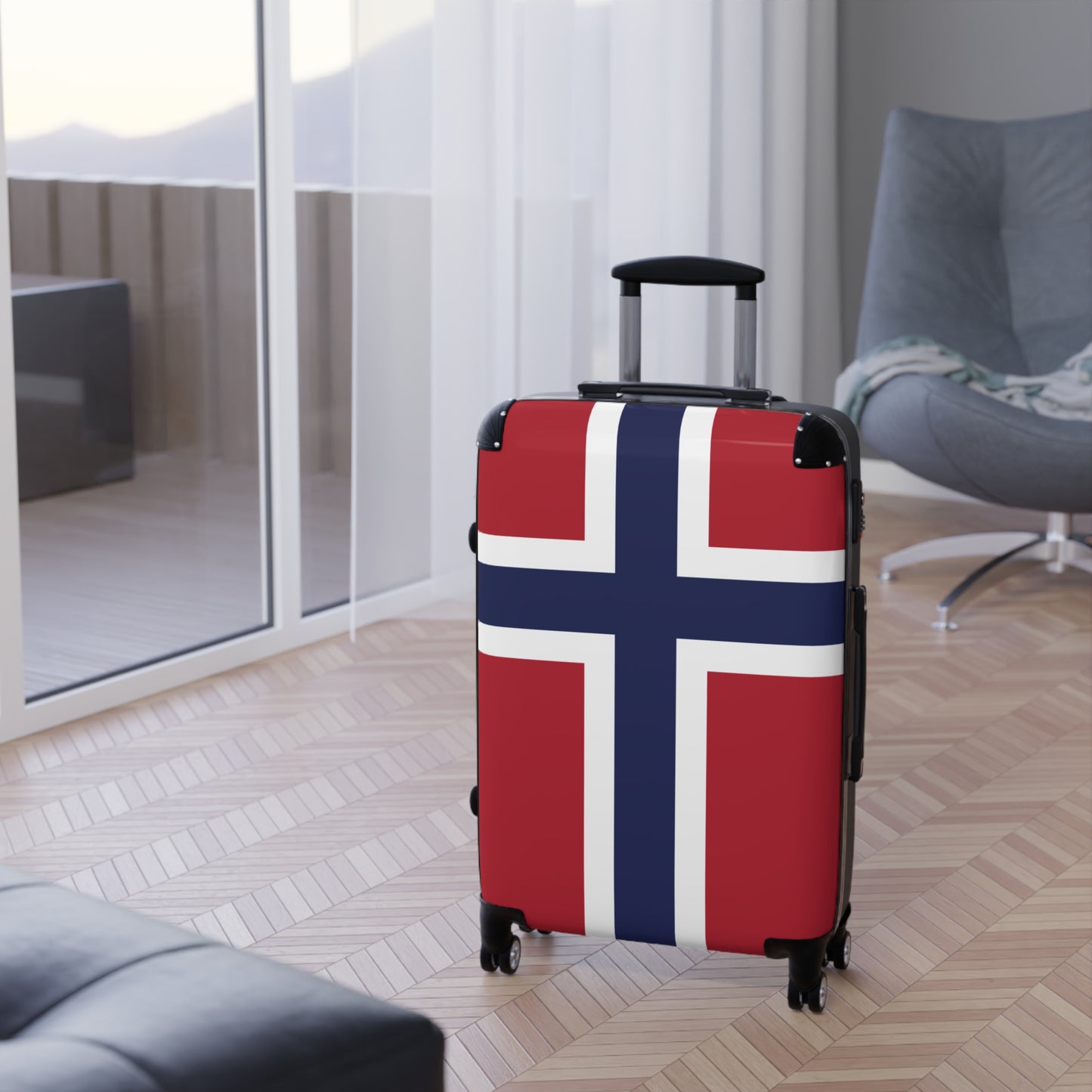 Norway Flag Inspired Suitcase