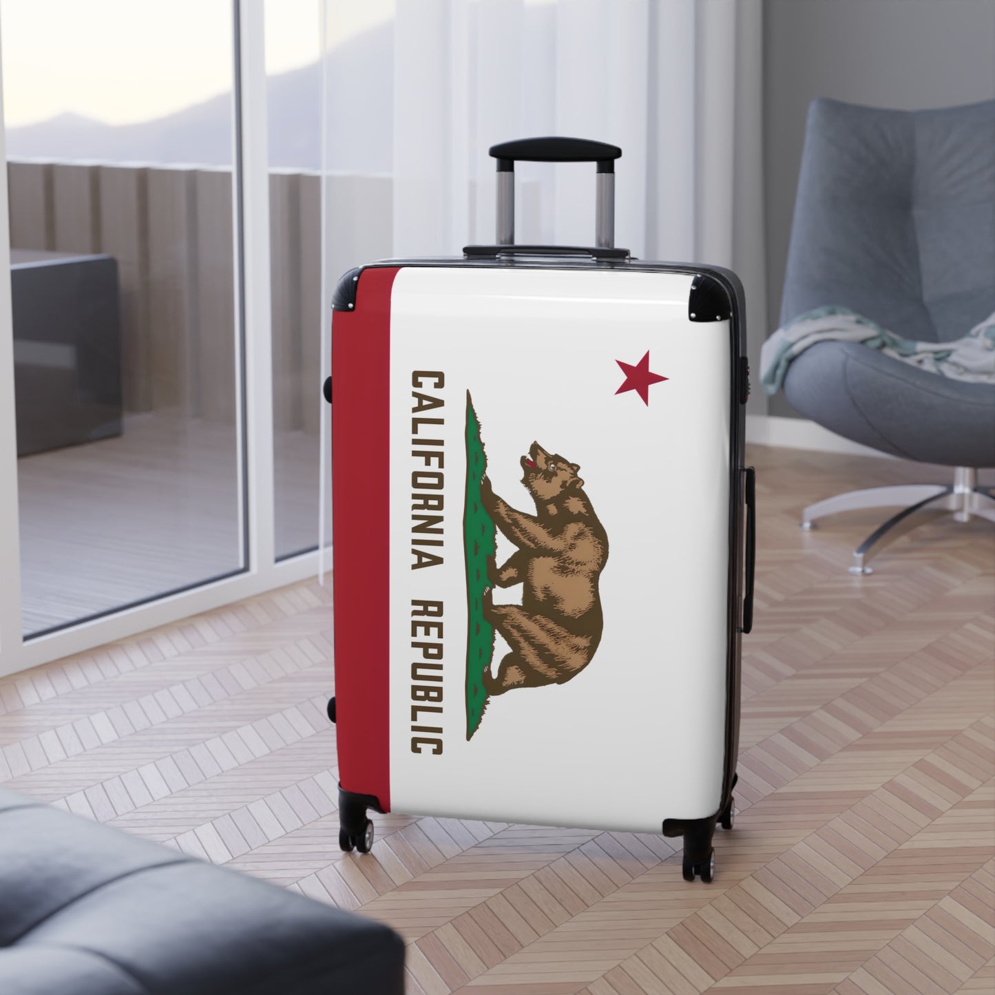 California Flag Inspired Suitcase