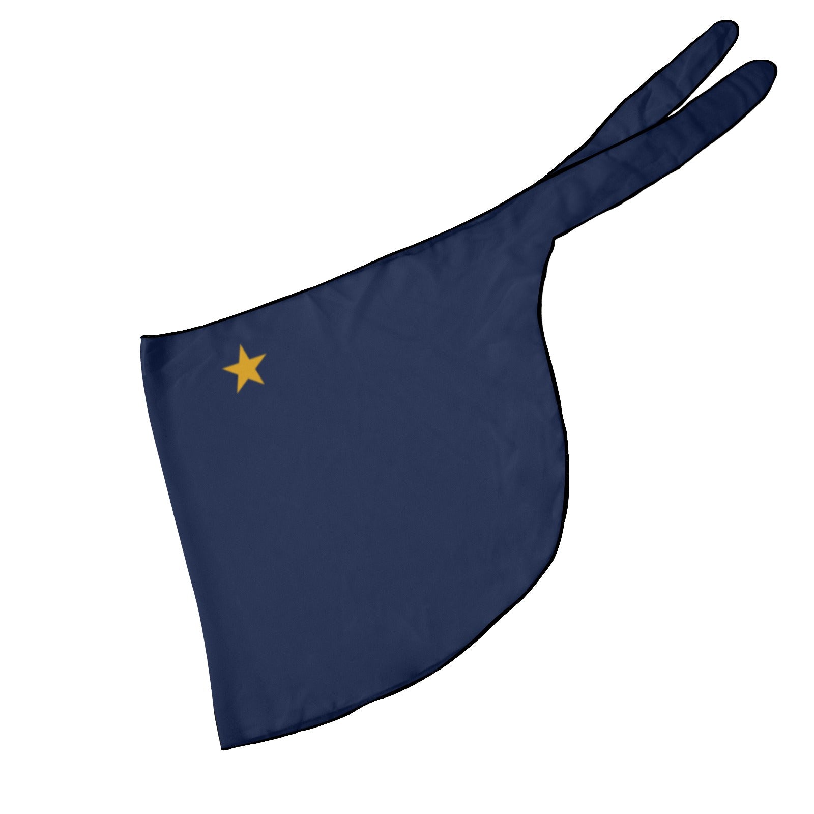 Blue [Brand] flag with single gold star, simple design.